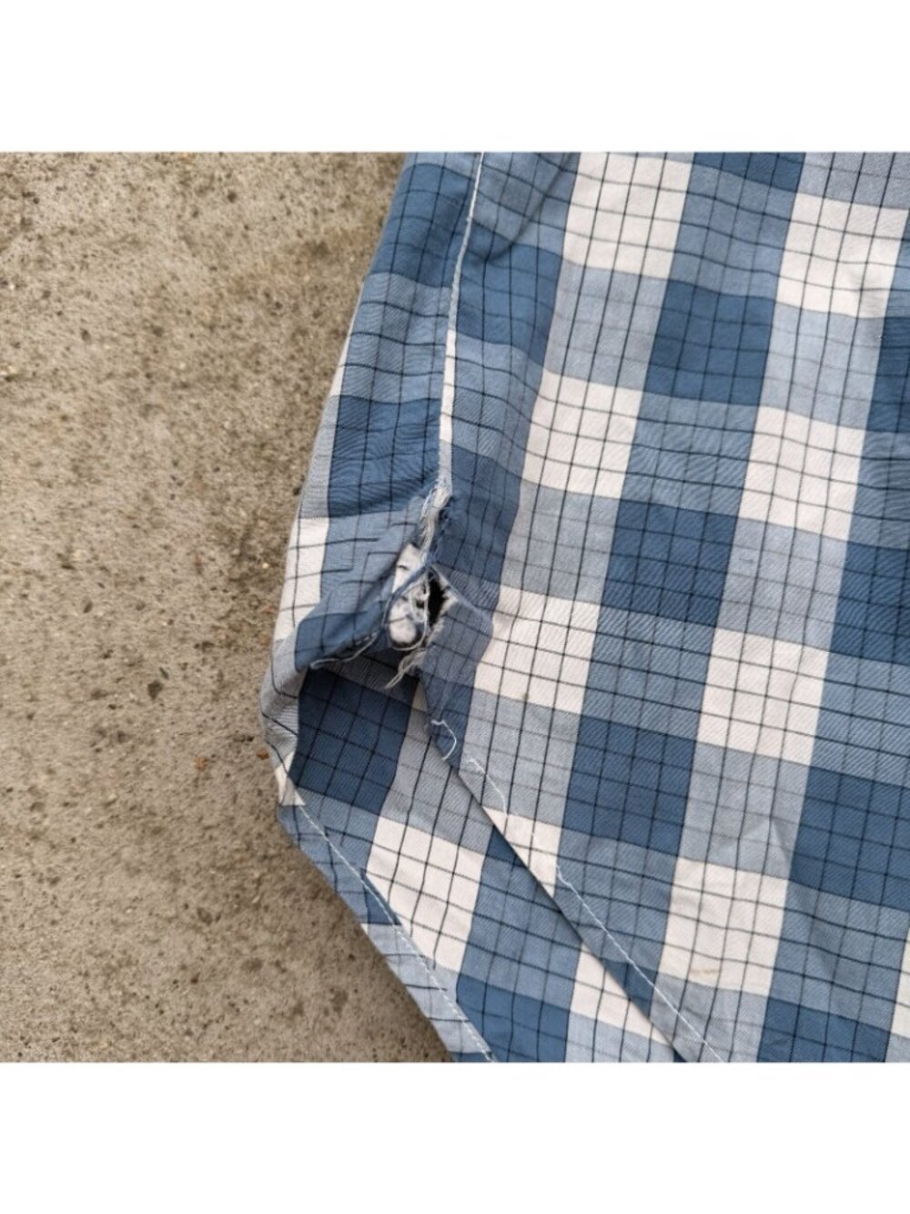 Outerknown Short Sleeve Button Up Camp Shirt Mens Size Large Plaid Blue - Picture 3 of 10